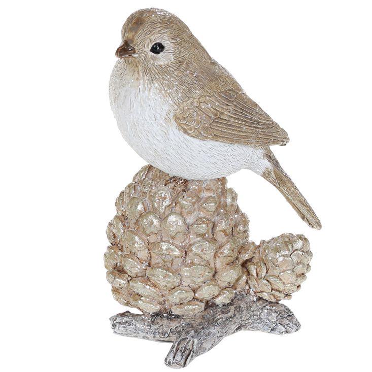 Декоративна фігурка Bonadi Пташка на шишці 14 см (707-444)