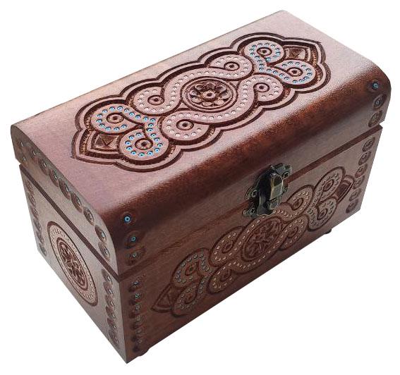 Шкатулка резная ручной работы 8х16 см (00055)