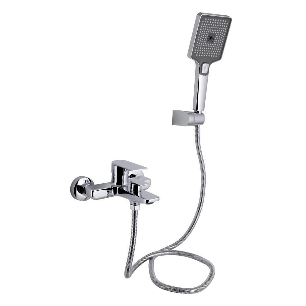 Смеситель для ванны Q-tap Aries с душевым гарнитуром Хром (QTARI259CRM45559)