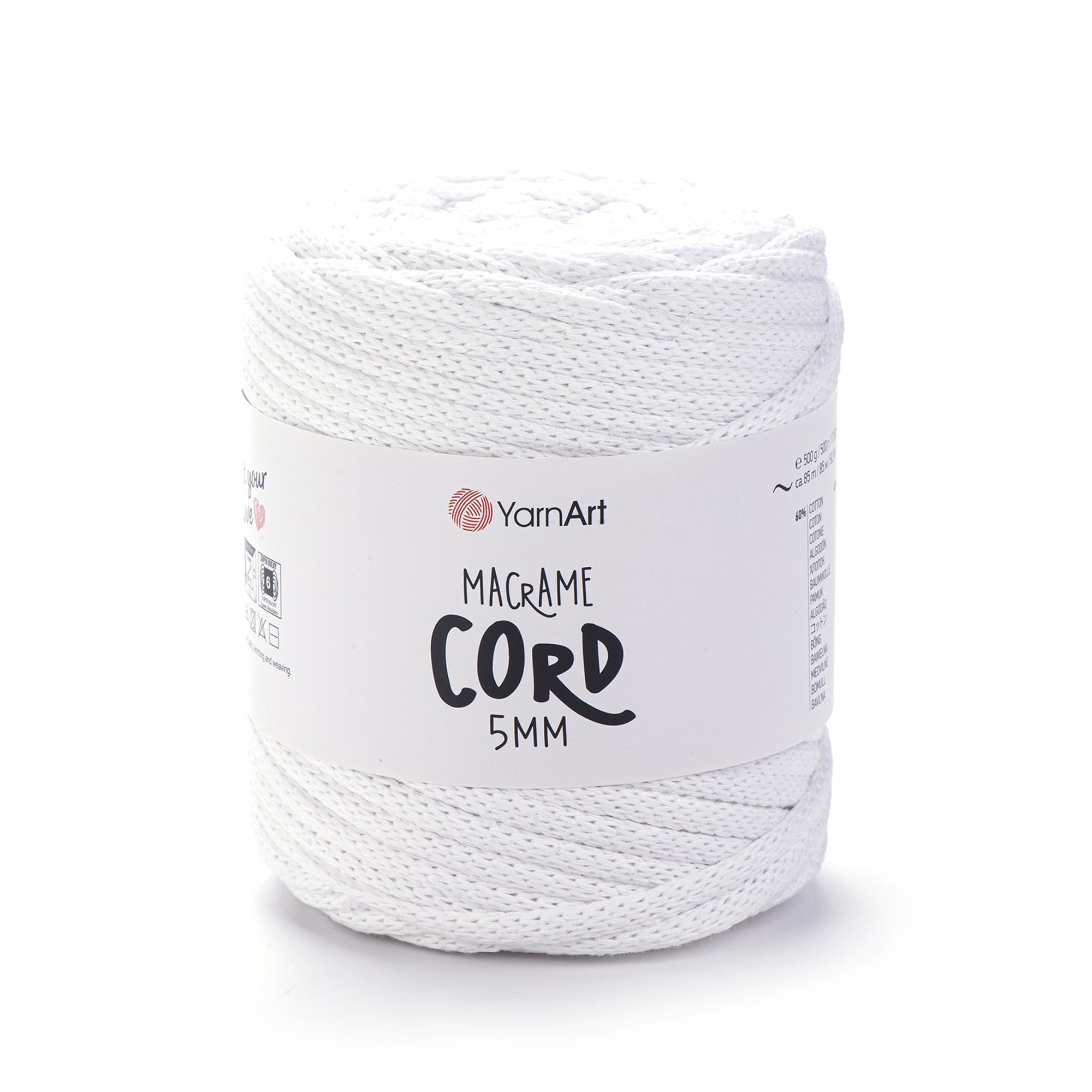 Шнур плетеный Macrame Cord с сердечником 5 мм Белый №751 (2298025278) Шнур плетеный Macrame Cord с сердечником 5 мм Белый №751 (2298025278)