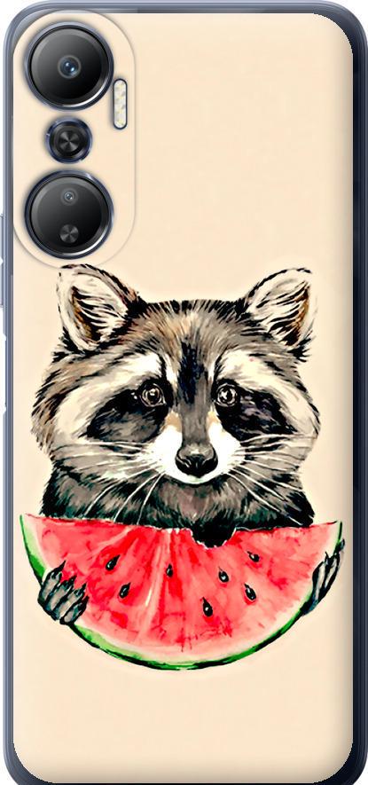 Чехол на Infinix Hot 20 Енотик с арбузом (4605u-2966-42517)