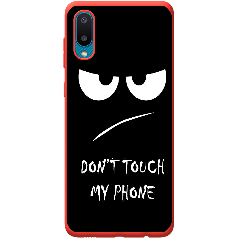 Чехол BoxFace Samsung A022 Galaxy A02 Don't Touch my Phone Красный силикон (42004-up535-42499)