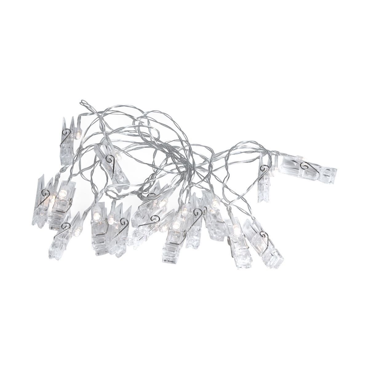 Гірлянда-нитка GarlandoPro Прищіпки 20 LED 5 м Теплий білий (118-107-A65) - фото 5