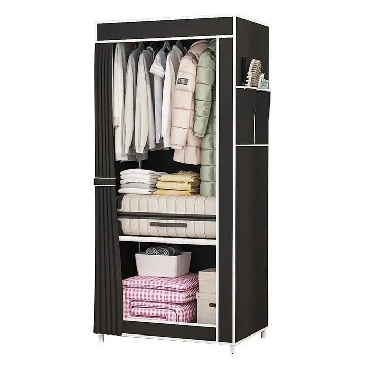 Шкаф тканевый складной RIAS 8856 Storage Wardrobe 56x44x146 см Black (3_08684)