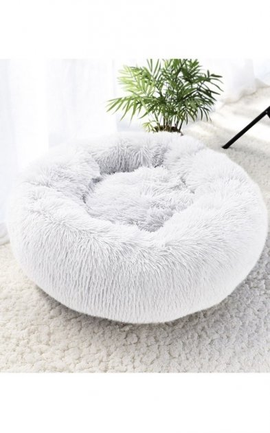 Лежак лежанка для котів та собак Incor 100 см Біле штучне хутро - фото 2 Лежак лежанка для котів та собак Incor 100 см Біле штучне хутро - фото 2
