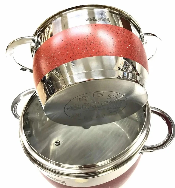 Набор посуды Benson из нержавеющей стали 12 предметов (BN-294) - фото 4 Набор посуды Benson из нержавеющей стали 12 предметов (BN-294) - фото 4