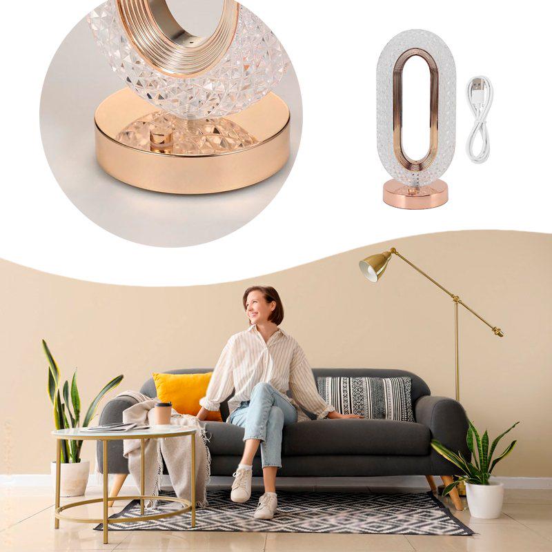 Настольная лампа светодиодная Crystal Lamp с сенсорным переключателем - фото 6