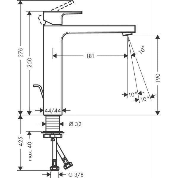 Змішувач для умивальника Hansgrohe VERNIS SHAPE 190 (71562000) - фото 2