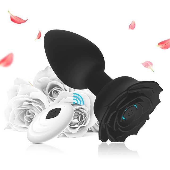 Анальная силикональная пробка Rose Черный (X0000925-1)