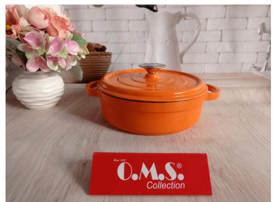 Каструля-сотейник OMS чавунна з кришкою для газу і індукцїі 4 л Помаранчевий (3365-4) - фото 3 Каструля-сотейник OMS чавунна з кришкою для газу і індукцїі 4 л Помаранчевий (3365-4) - фото 3