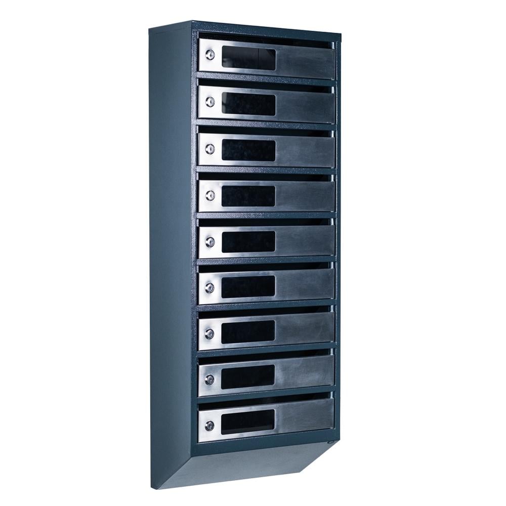 Ящик почтовый многосекционный ЯП09C Антрацитовый/Нержавеющая сталь (24061029)