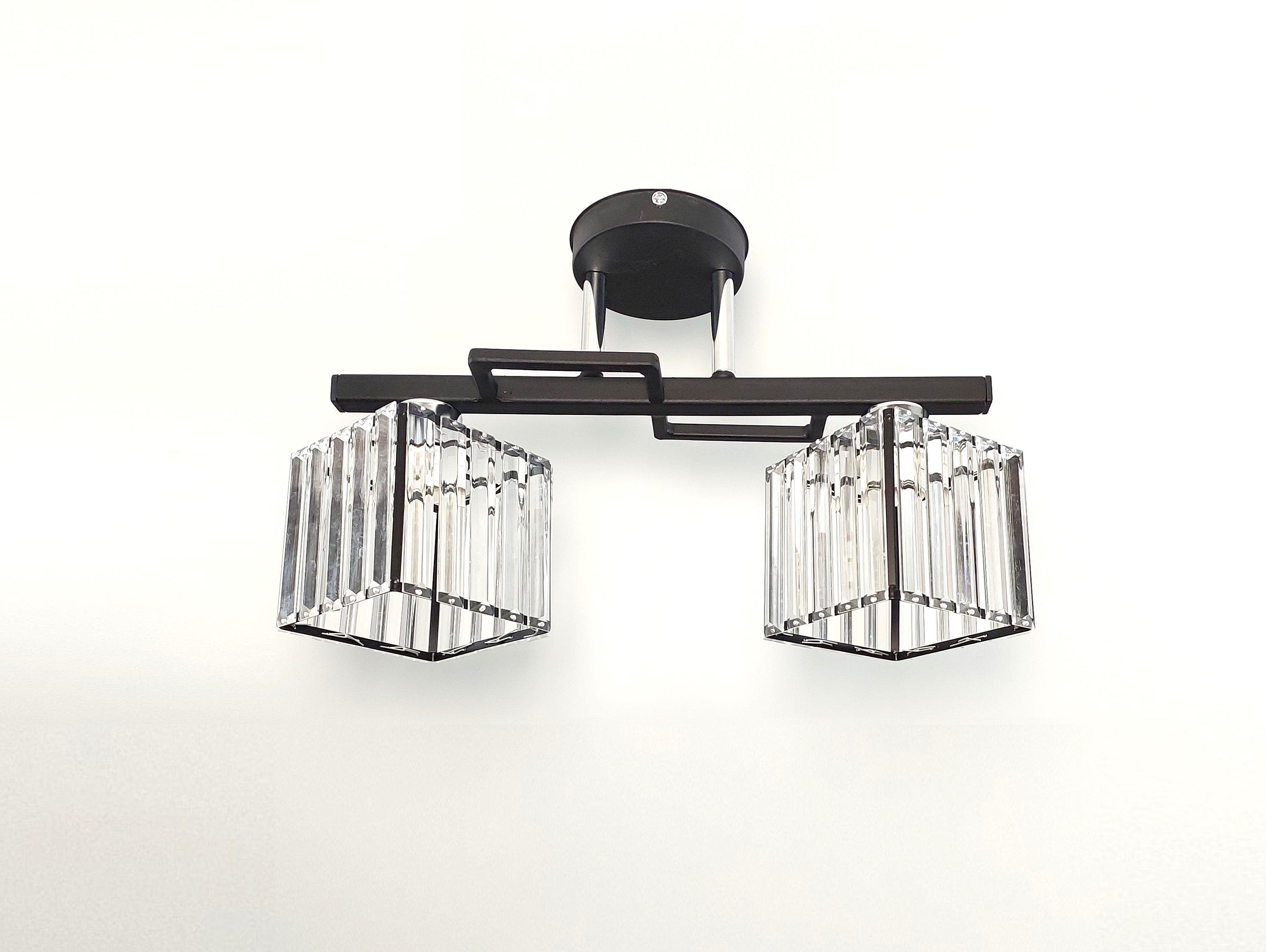 Люстра потолочная Лофт 1278/2 на два плафона металлическая Черный - фото 2 Люстра потолочная Лофт 1278/2 на два плафона металлическая Черный - фото 2