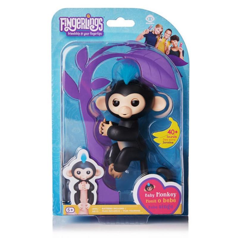 Интерактивная игрушка WowWee Fingerlings Baby Monkey Bella для детей от 5 лет Черный (27701)