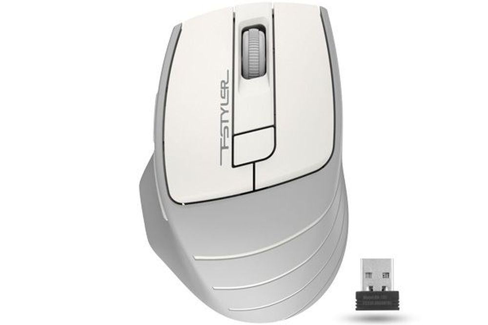 Мышь A4Tech Fstyler FG30S 2000dpi Grey+White, USB, Wireless, бесшумная (FG30S White)
