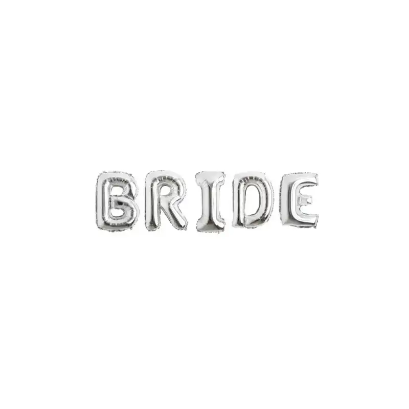 Буквы фольгированные BRIDE Серебряный 80 см (20004538)