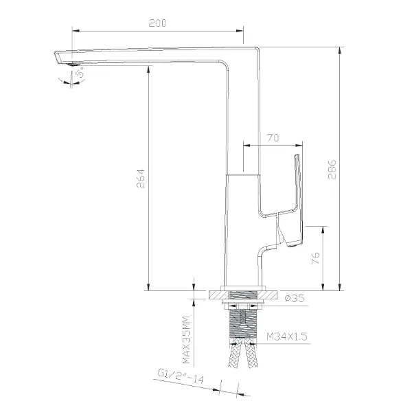 Смеситель для кухни Imprese Grafiky (ZMK041807150) - фото 2