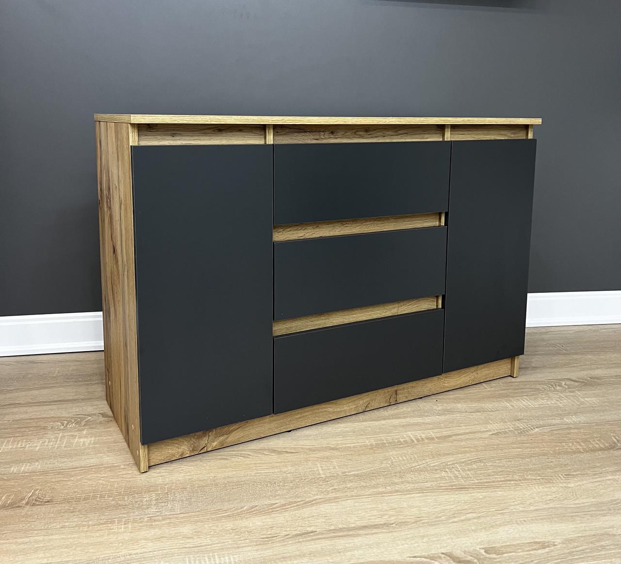 Комод Kvatro 3/2 1100х750х400 мм Дуб аппалачі/Антрацитовий - фото 2 Комод Kvatro 3/2 1100х750х400 мм Дуб аппалачі/Антрацитовий - фото 2