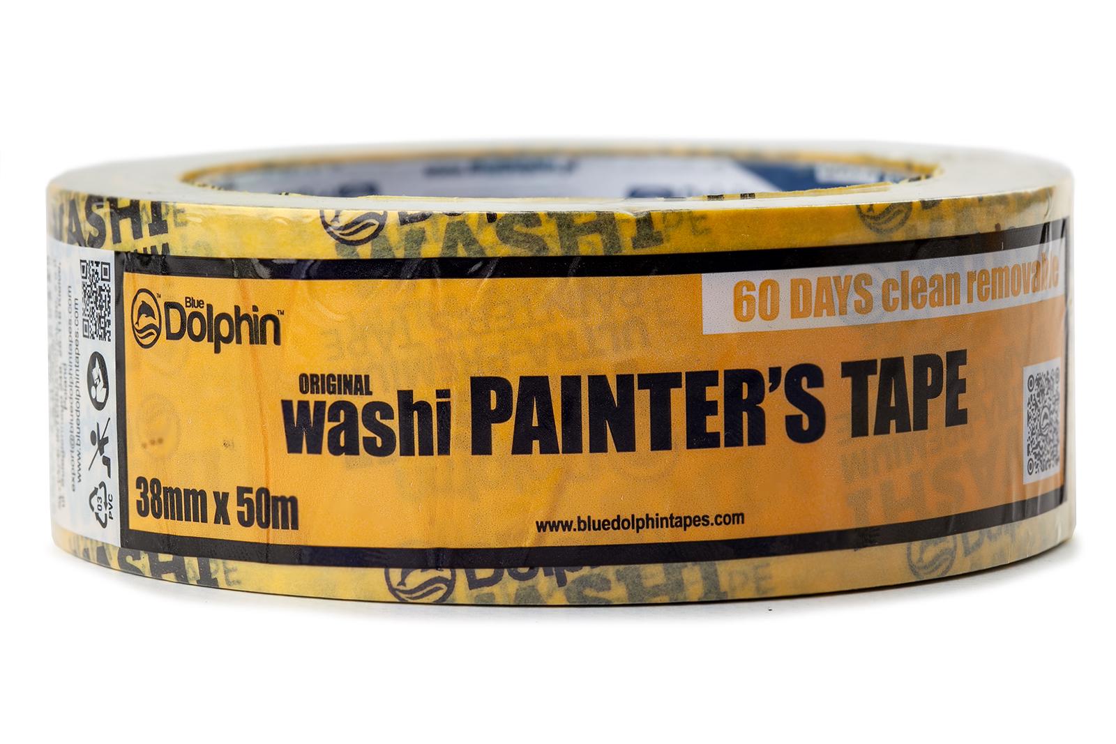 Лента-скотч малярная Blue Dolphin Washi XF7 рисовая бумага 38 мм 50 м 5 шт. (300-1-03_53) - фото 3 Лента-скотч малярная Blue Dolphin Washi XF7 рисовая бумага 38 мм 50 м 5 шт. (300-1-03_53) - фото 3