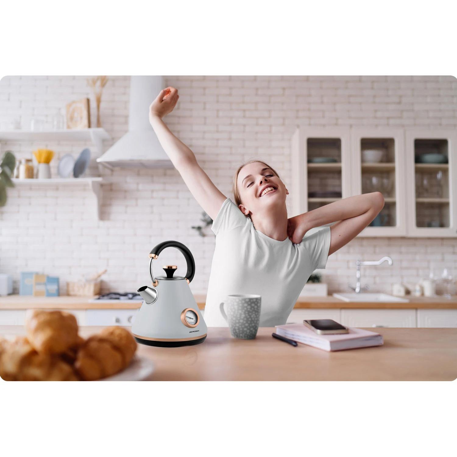 Електрочайник з термометром Berdsen BD-701 1,7 л Сірий (370102) - фото 5 Електрочайник з термометром Berdsen BD-701 1,7 л Сірий (370102) - фото 5