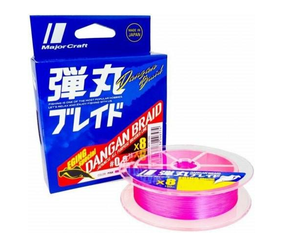 Шнур Major Craft Dangan Braid X8 150 м №0,5 0,05 мм 12 Lb 4,8 кг Розовый (1013-772.73.63)