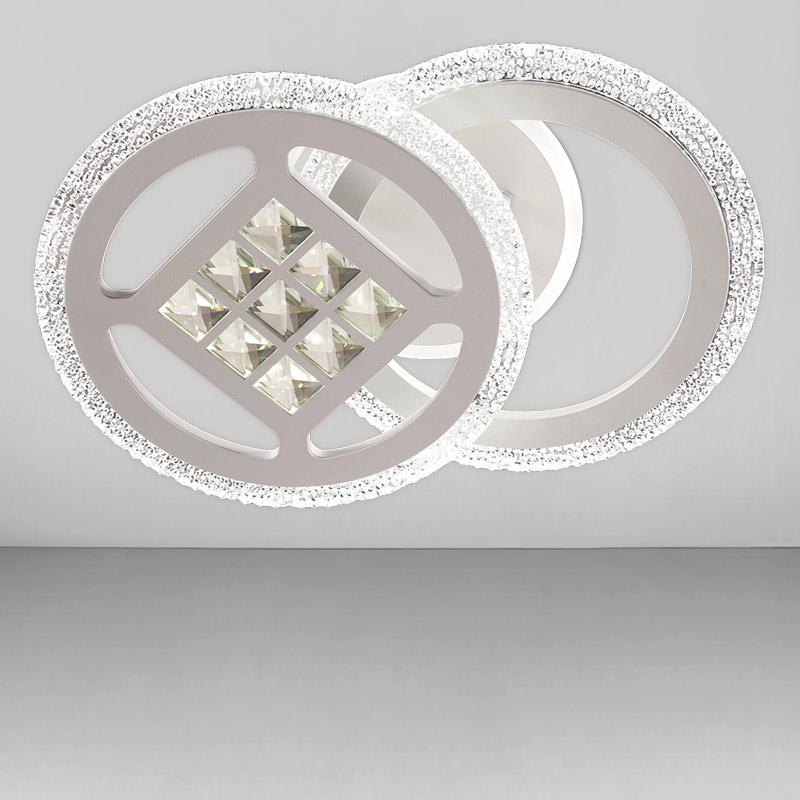 Потолочная люстра LED без пульта Light House SC-18241/2C 3000-6500K 64W+14W 390х270х120 мм Белый