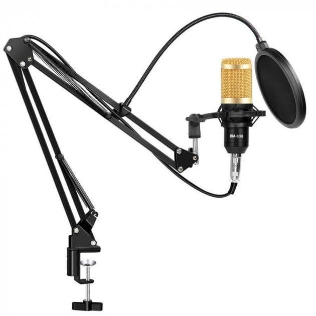 Микрофон cтудийный конденсаторный Smart Shoping BM800 Black/Gold