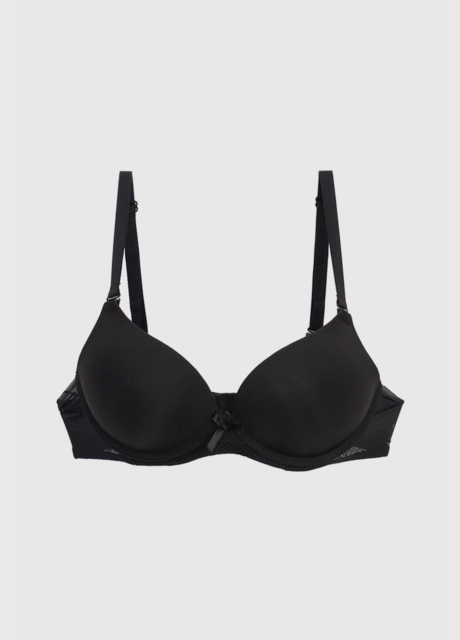 Бюстгальтер с формованной чашкой DuoDuoKeKe 8017k из тонкого поролона и push-up эффектом р. 75B Черный