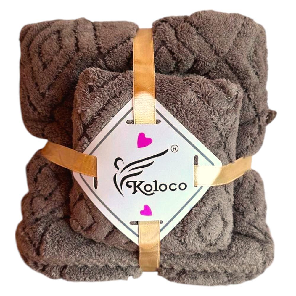 Набор полотенец Koloco микрофибра 70х140/35х75 см Светло-коричневый (41071)