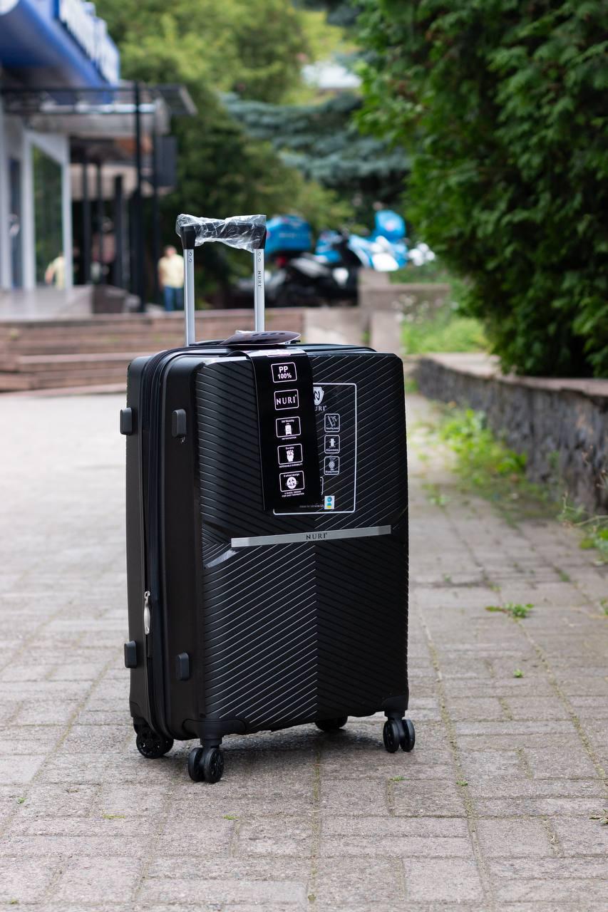 Чемодан пластиковый Nuri 2002 средний Черный (11822849) - фото 5