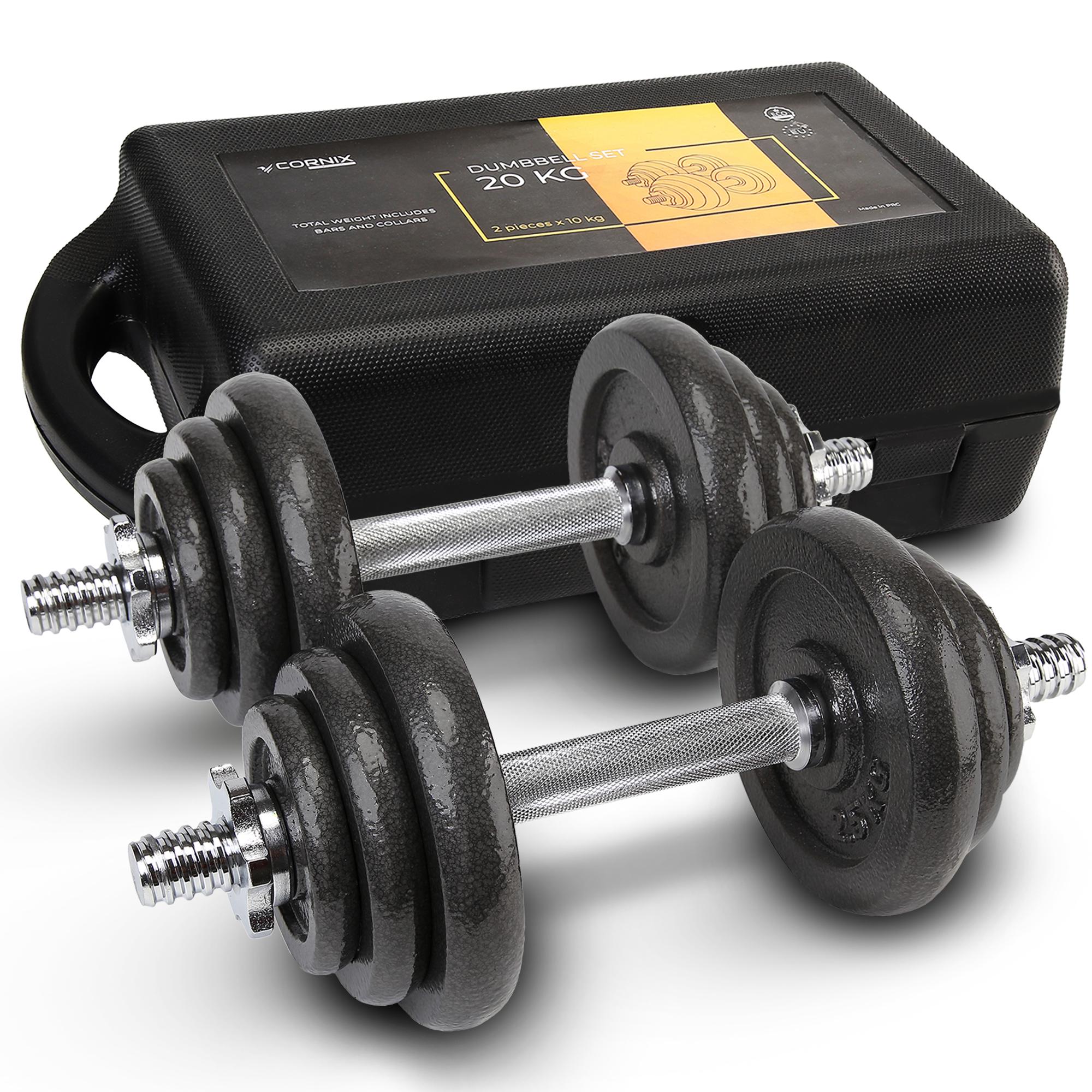 Гантели металлические наборные Cornix XR-0441 2 шт. 10 кг в кейсе Black