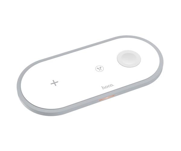 Беспроводное зарядное устройство Hoco CW24 для смартфонов с технологией Qi/Apple Watch/AirPods White