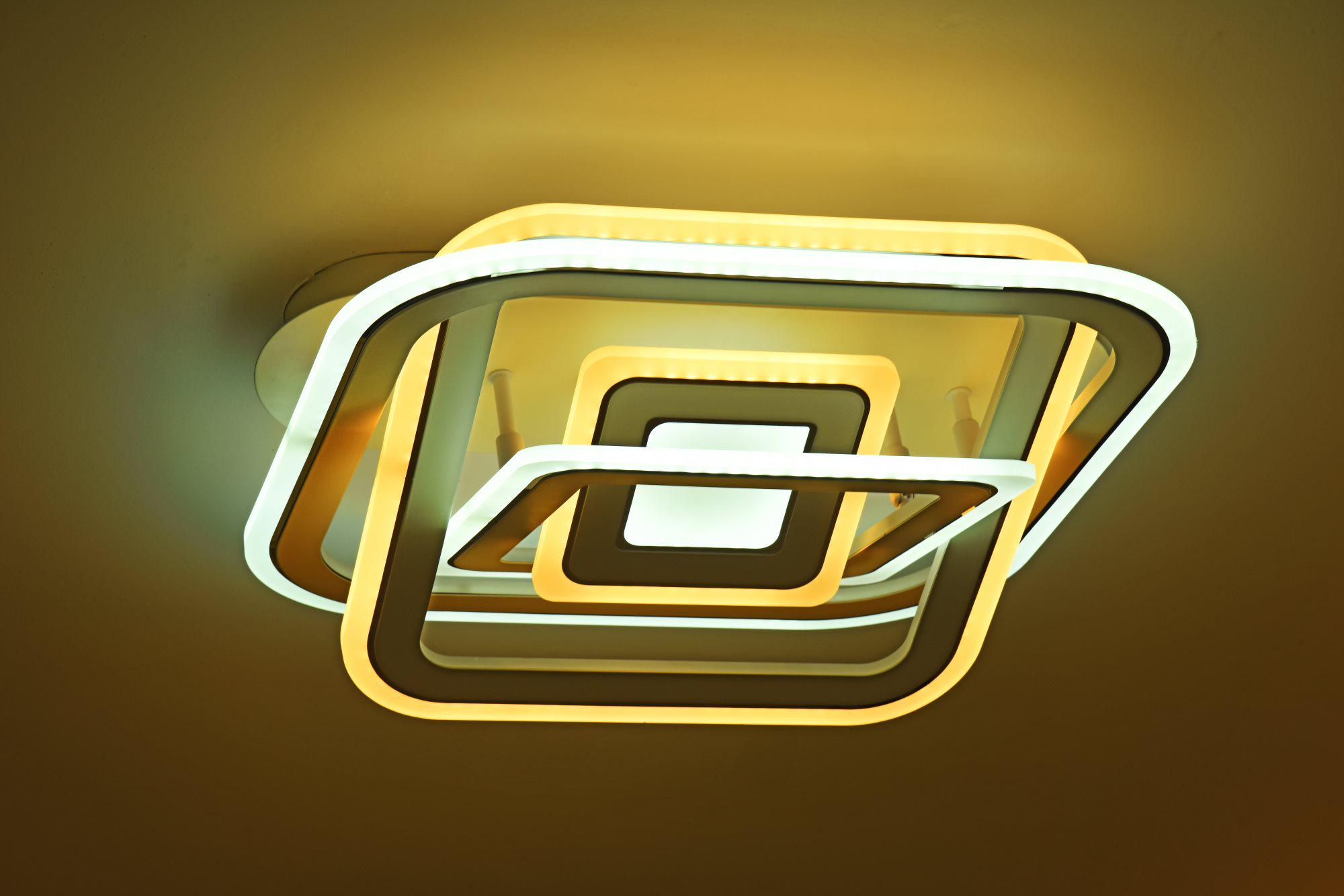 Люстра светодиодная акриловая Sirius Ш 77637/450/450 WT/CR