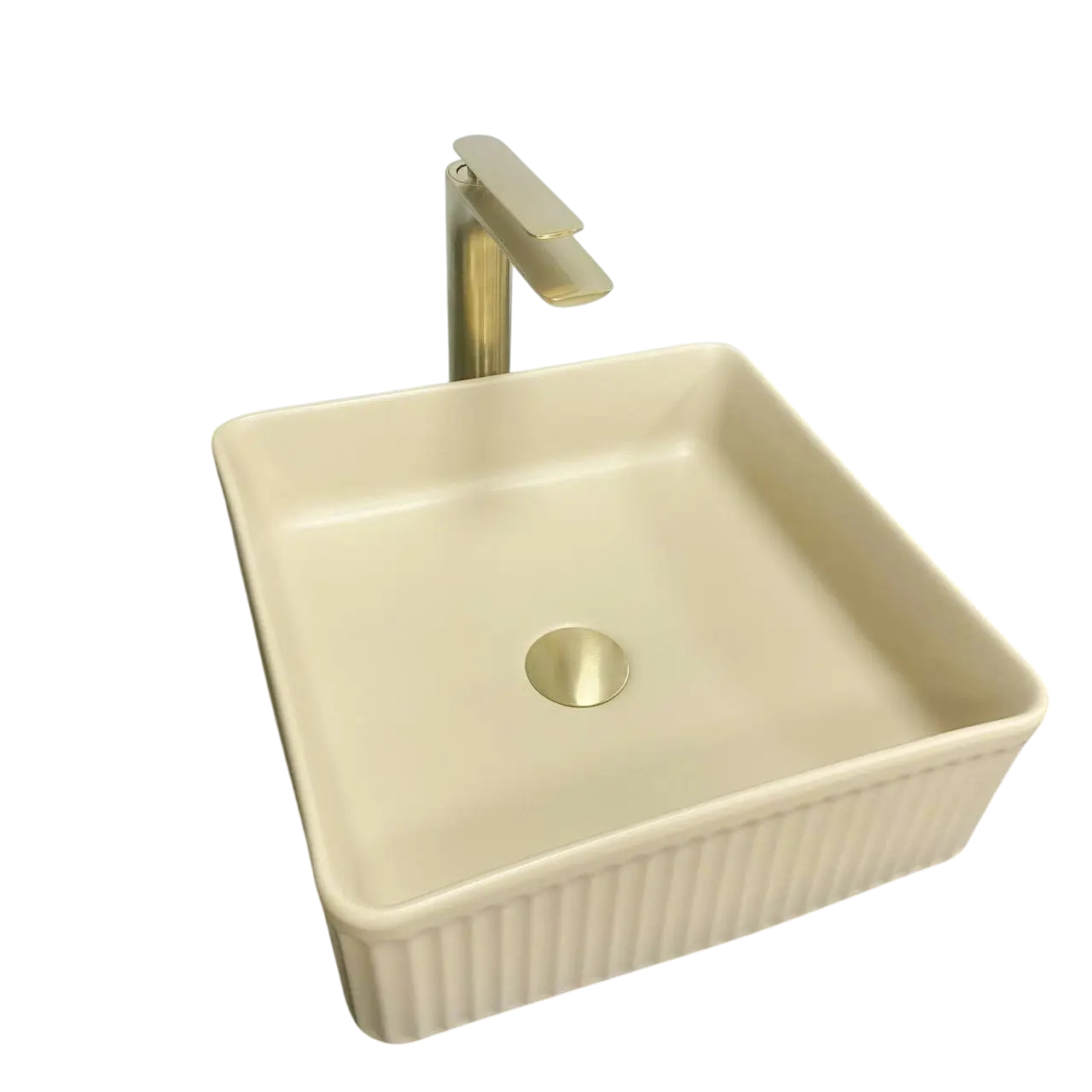 Раковина накладная VBI Bolzano Beige Matt 380x380 мм квадратная Бежевый (RM-VBI-013802)