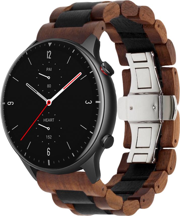 Ремешок деревянный WoodLock для Amazfit GTR 2 Black/Brown (28679-26)