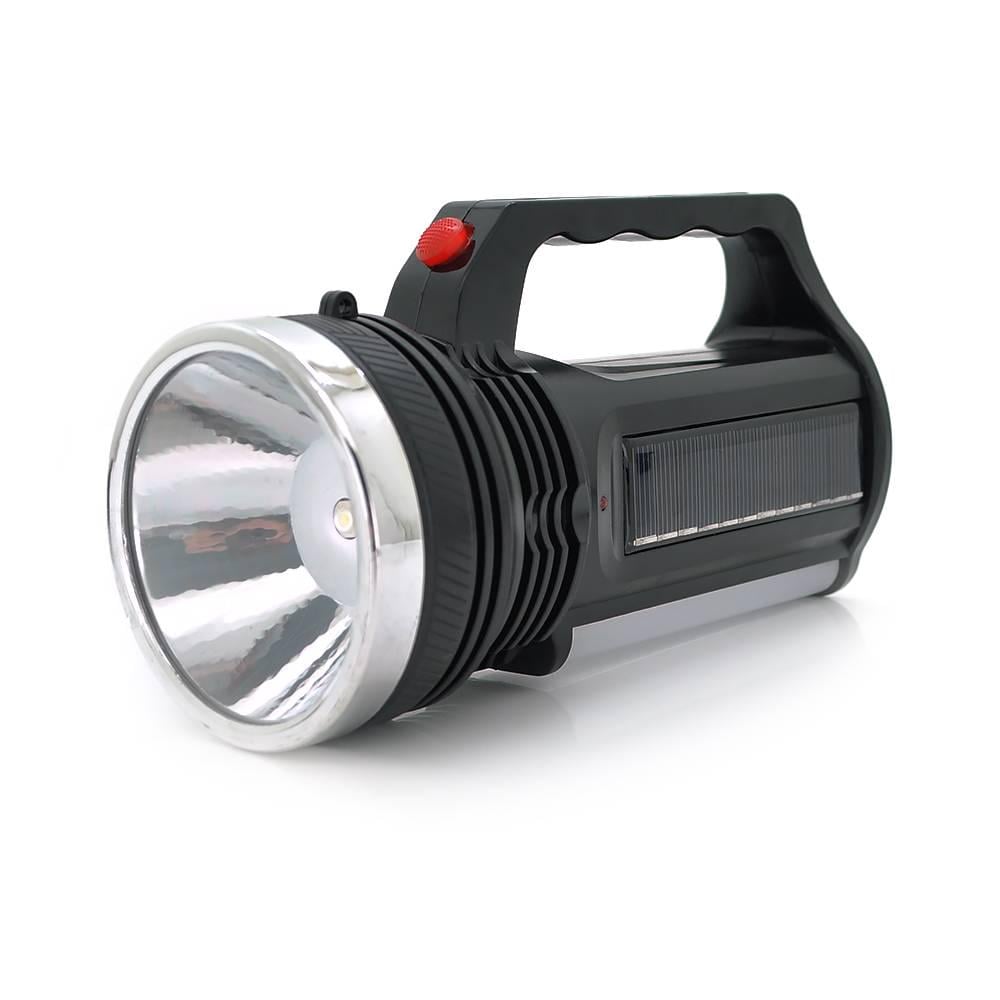 Ліхтар пошуковий ForLife FL-3276 1LED+COB T6 10W 1+1 режим 750 mAh IP40 кабель 220В+Solar 170х80х100 мм Black (26800)