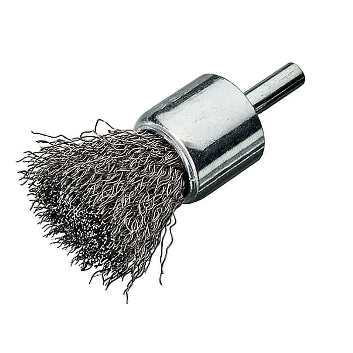 Щетка концевая Lessmann 23х25 мм хвостовик 6 мм нержавеющая гофрированная проволока 0,3 мм 18000 об/мин 453361 (13742)