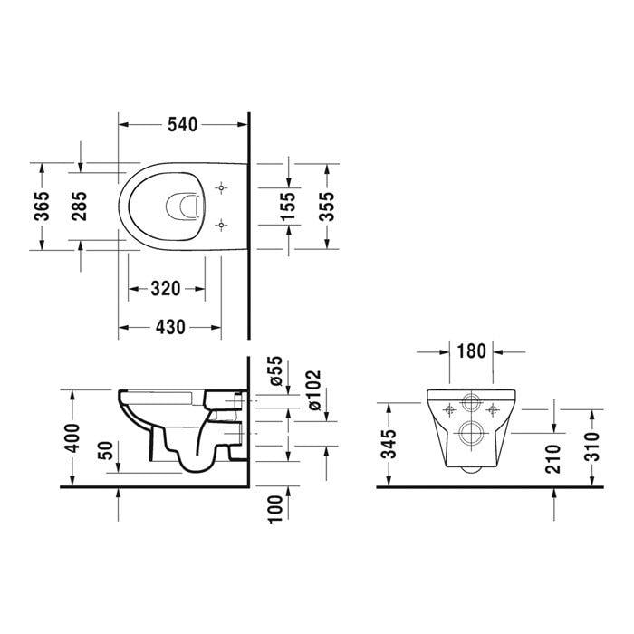 Унитаз подвесной DURAVIT DURASTYLE 45620900A1 безободковый с сиденьем с микролифтом (71658) - фото 2