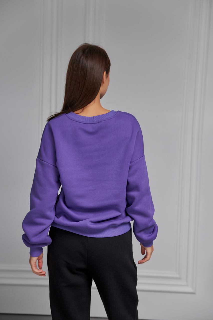 Світшот жіночий Happiness М132.4/1 начіс S Фіолетовий (599-1-60) - фото 2 Світшот жіночий Happiness М132.4/1 начіс S Фіолетовий (599-1-60) - фото 2