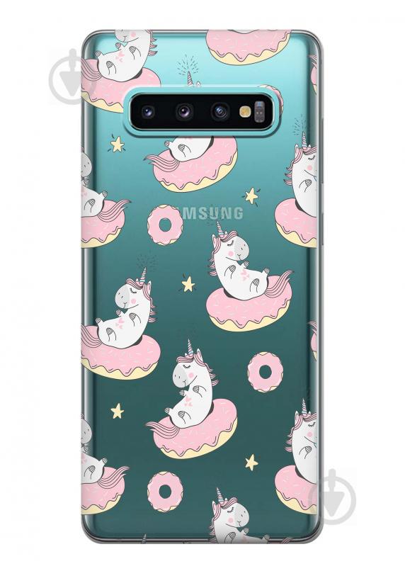 Чехол iSwag для Samsung Galaxy S10 Единороги на пончиках (H399)