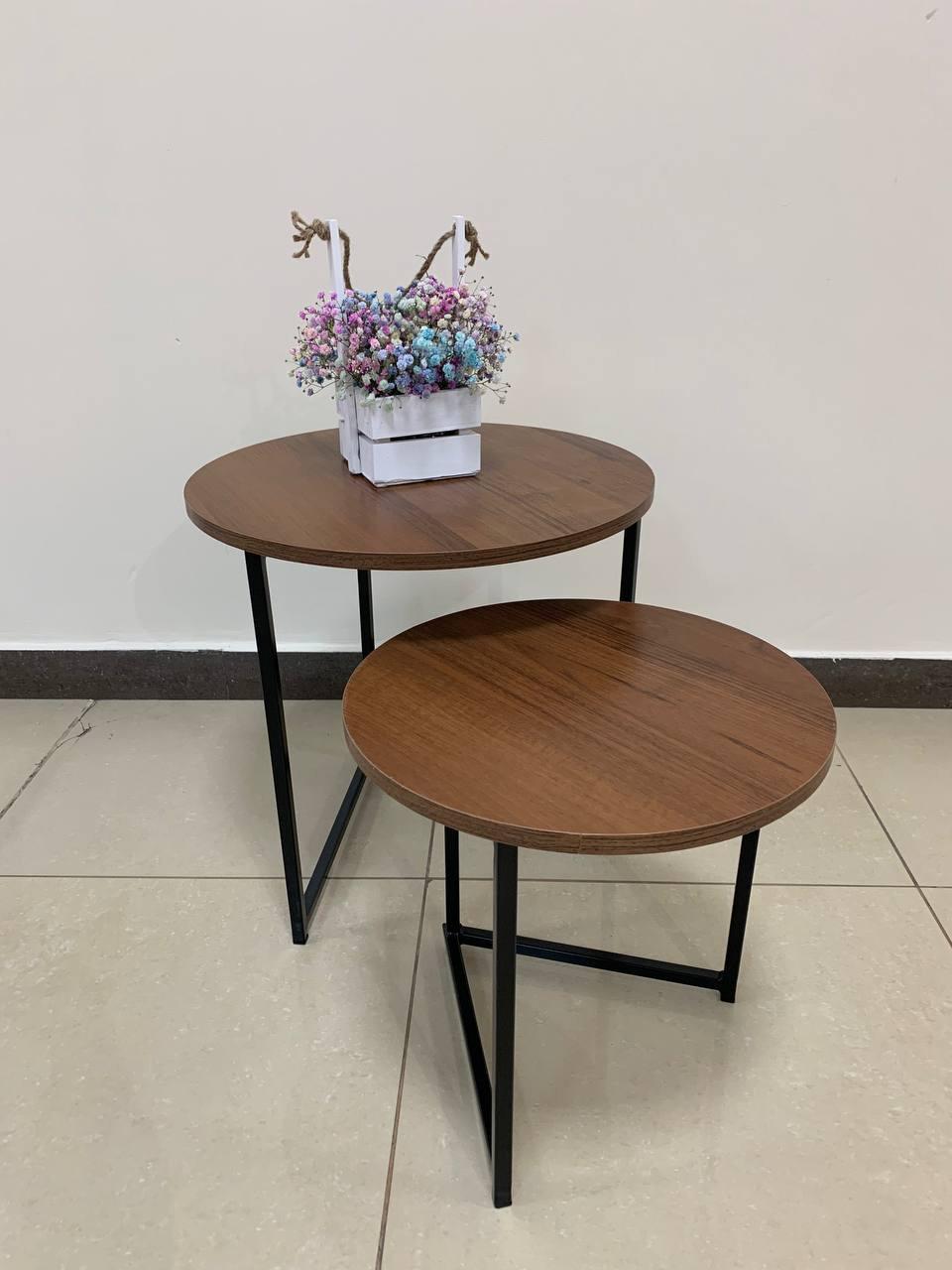 Комплект круглых журнальных столиков Zalizo Lotus 500х500 мм Орех экко - фото 2 Комплект круглых журнальных столиков Zalizo Lotus 500х500 мм Орех экко - фото 2