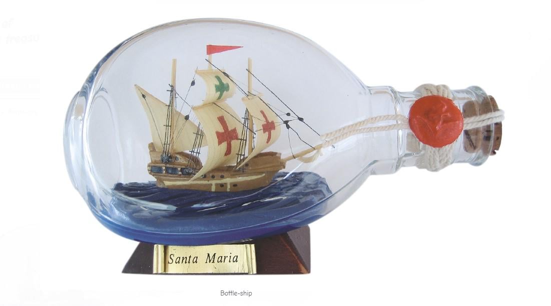 Модель парусника в бутылке Sea Club Santa Maria L 15 см d 9 см (4020.V)