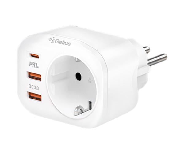 Пристрій зарядний мережевий Gelius Moxie GP-HC050 USB QC3.0/Type-C PD20W White - фото 3