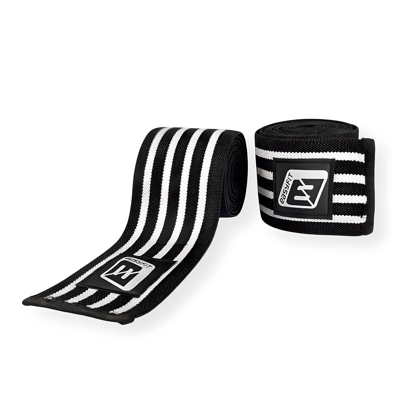 Бинт для приседаний EasyFit фиксатор коленного сустава Черный/Белый (21050) Бинт для приседаний EasyFit фиксатор коленного сустава Черный/Белый (21050)