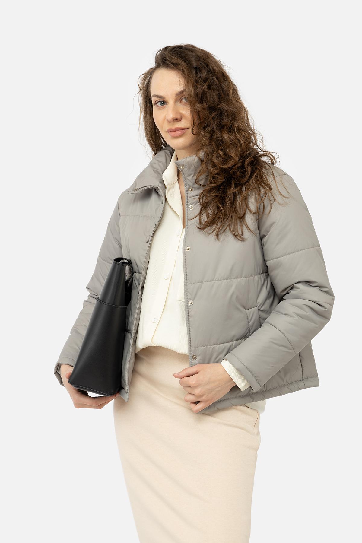 Куртка жіноча ЦБ-00243902 р. 44 Сірий (28421896)