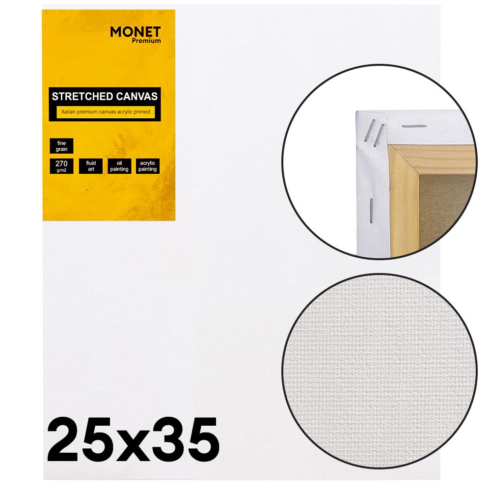 Полотно на підрамнику Monet дрібне зерно/італійська бавовна 270 г/м2 25х35 см (MFG2535) - фото 2 Полотно на підрамнику Monet дрібне зерно/італійська бавовна 270 г/м2 25х35 см (MFG2535) - фото 2