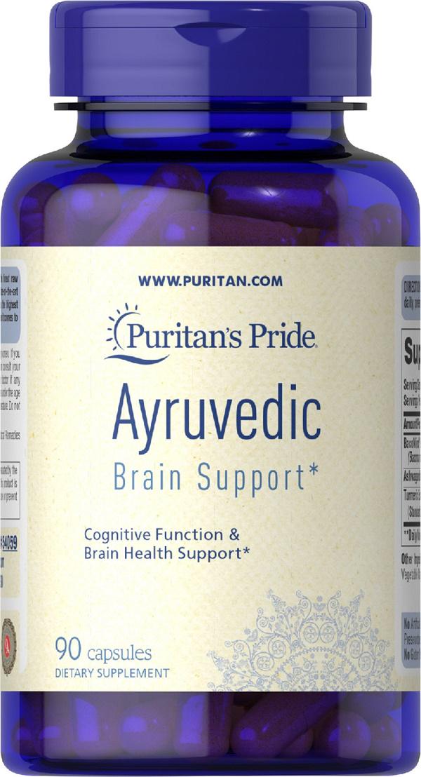 Комплекс для профілактики роботи головного мозку Puritan's Pride Ayurvedic Brain Support 90 Veg Caps