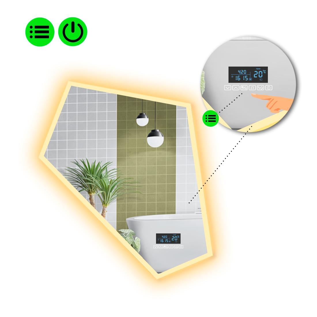 Зеркало с LED подсветкой Modulo 3 с Smart-блоком 120x100 см (8994770)