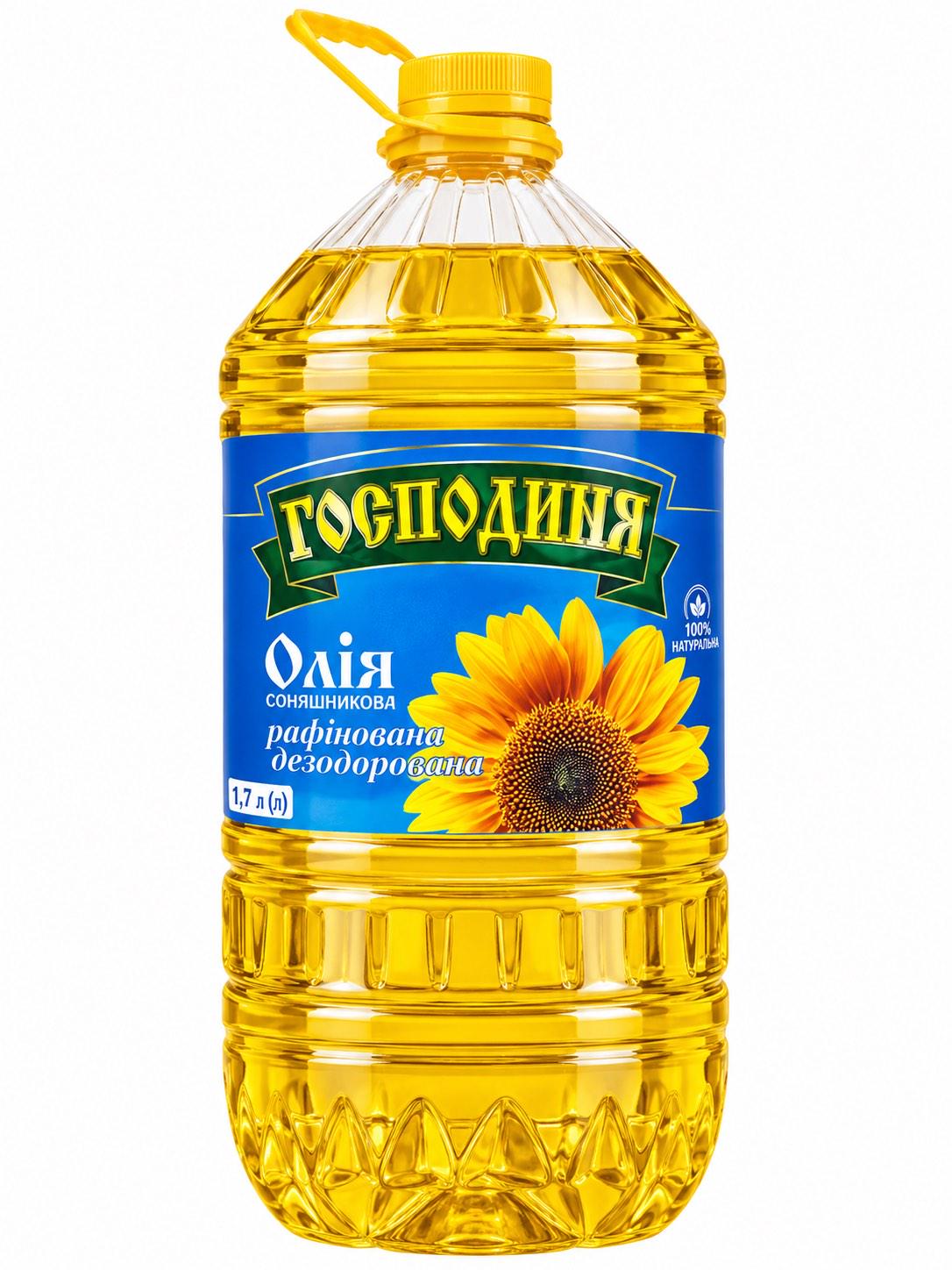 Олія соняшникова рафінована Господиня 9,5 л 8,74 кг