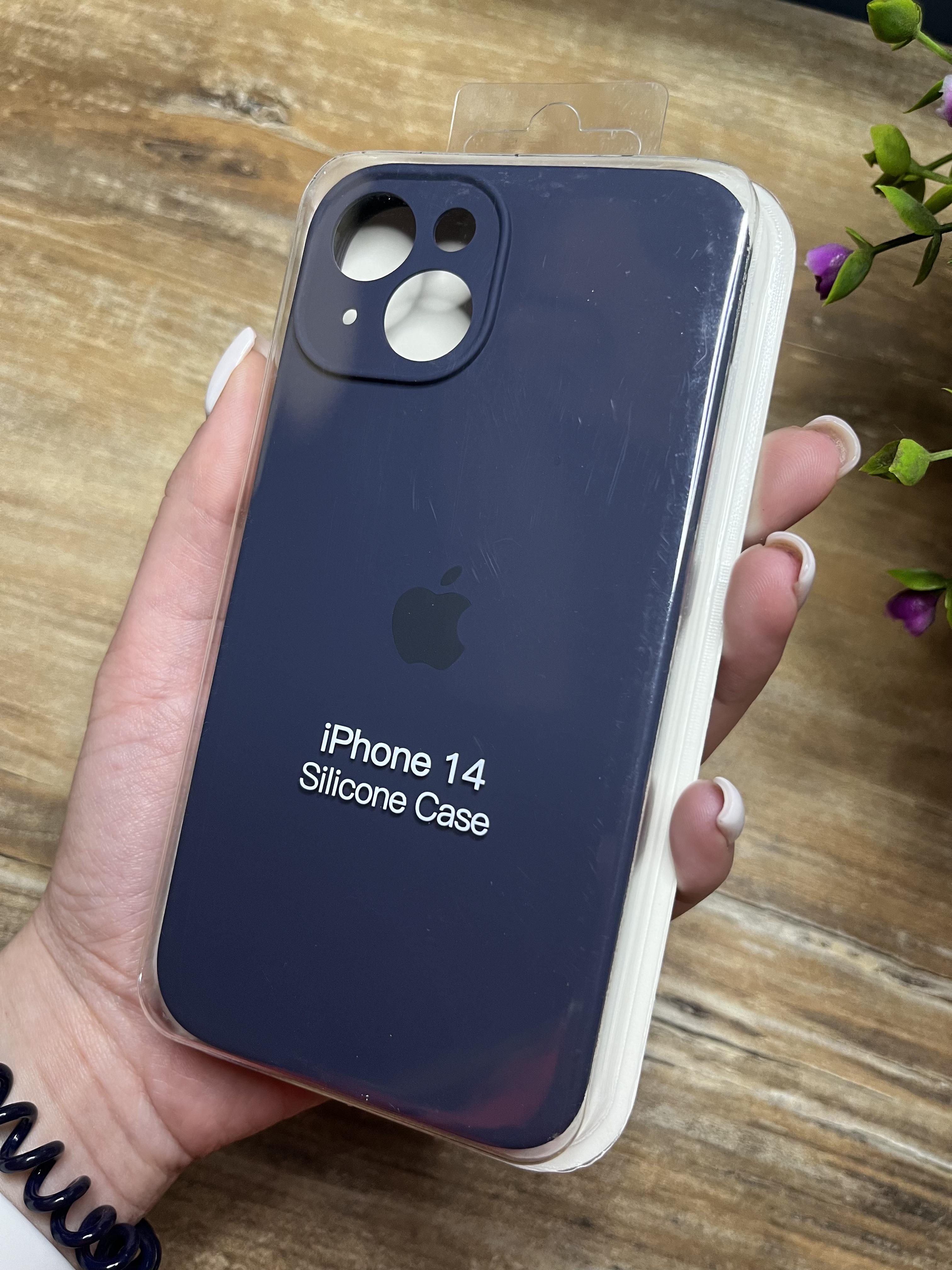 Чехол накладка на iPhone (Айфон) 14 закрытый низ и закрытая камера silicone case full camera Apple