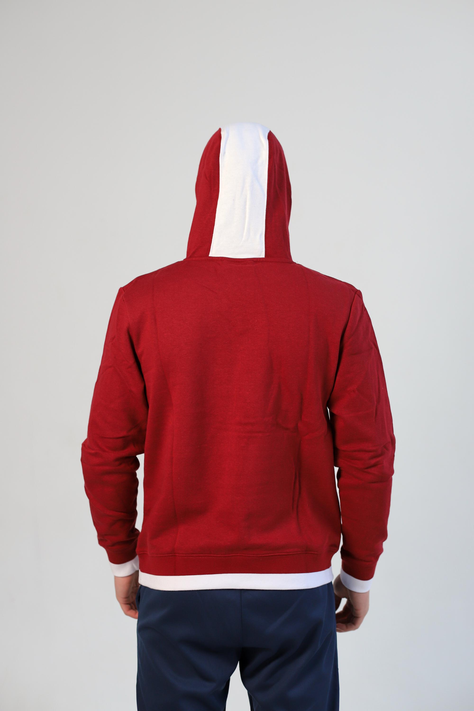 Реглан Joma 101962.672 Confort Ii Hoodie L Burgundy White (8424309536541) - фото 4